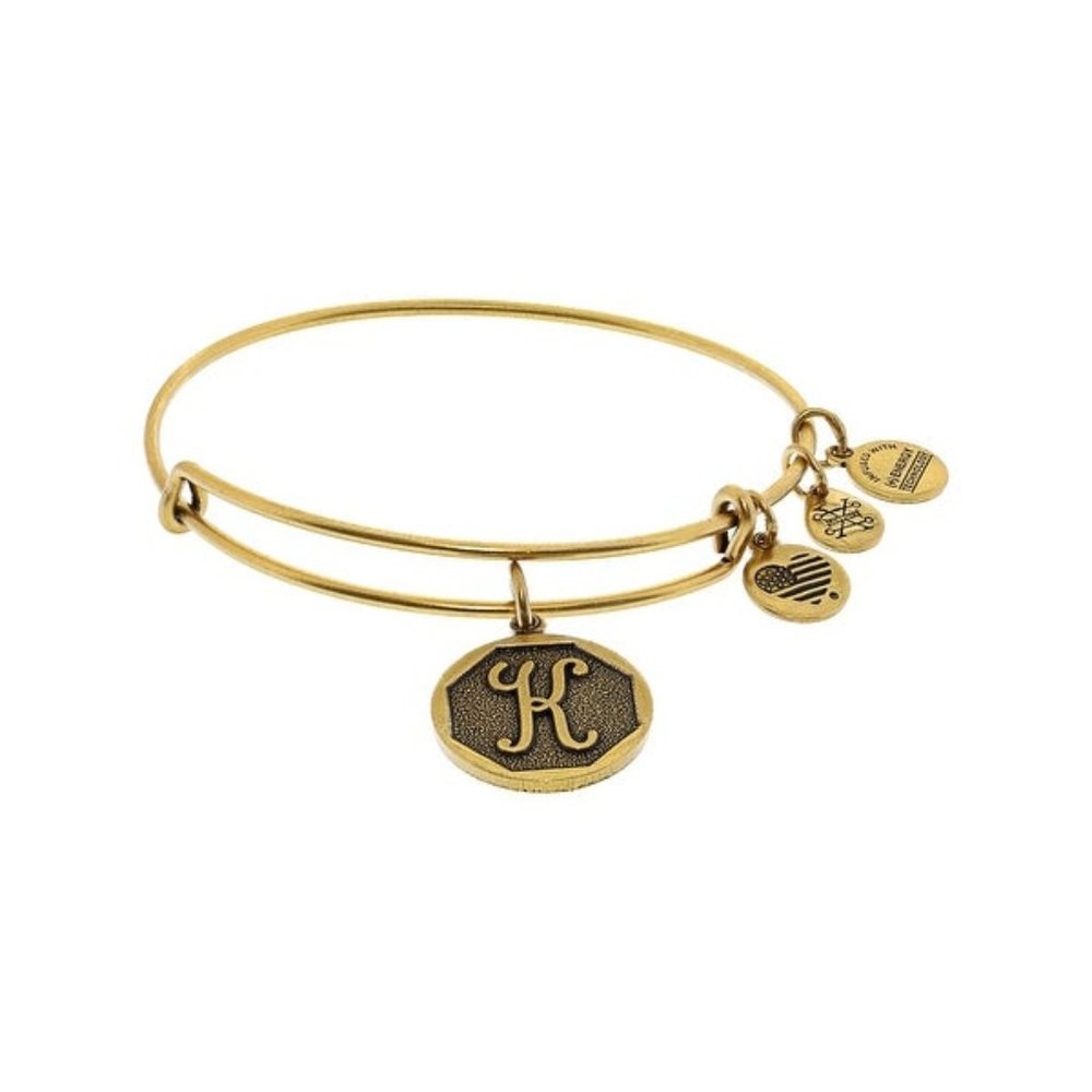 Alex and Ani K Initial Gold Bangle Bracelet